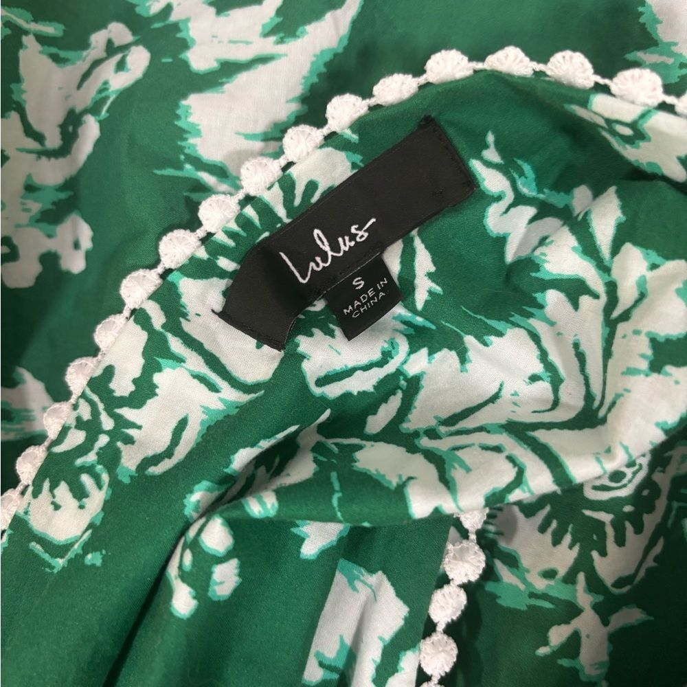 Lulus Sweet Spectacle Green Floral Tie-Strap Boho Wedding Party Maxi Dress S - Picture 7 of 13
